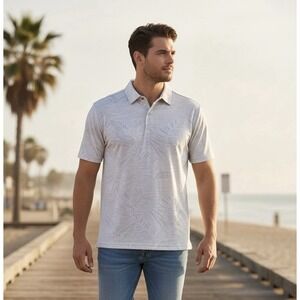Seapointe Gray Short-Sleeve Polo Shirt‎ M Coastal Casual